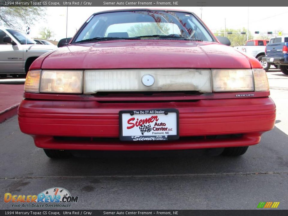 1994 Mercury Topaz GS Coupe Ultra Red / Gray Photo #2