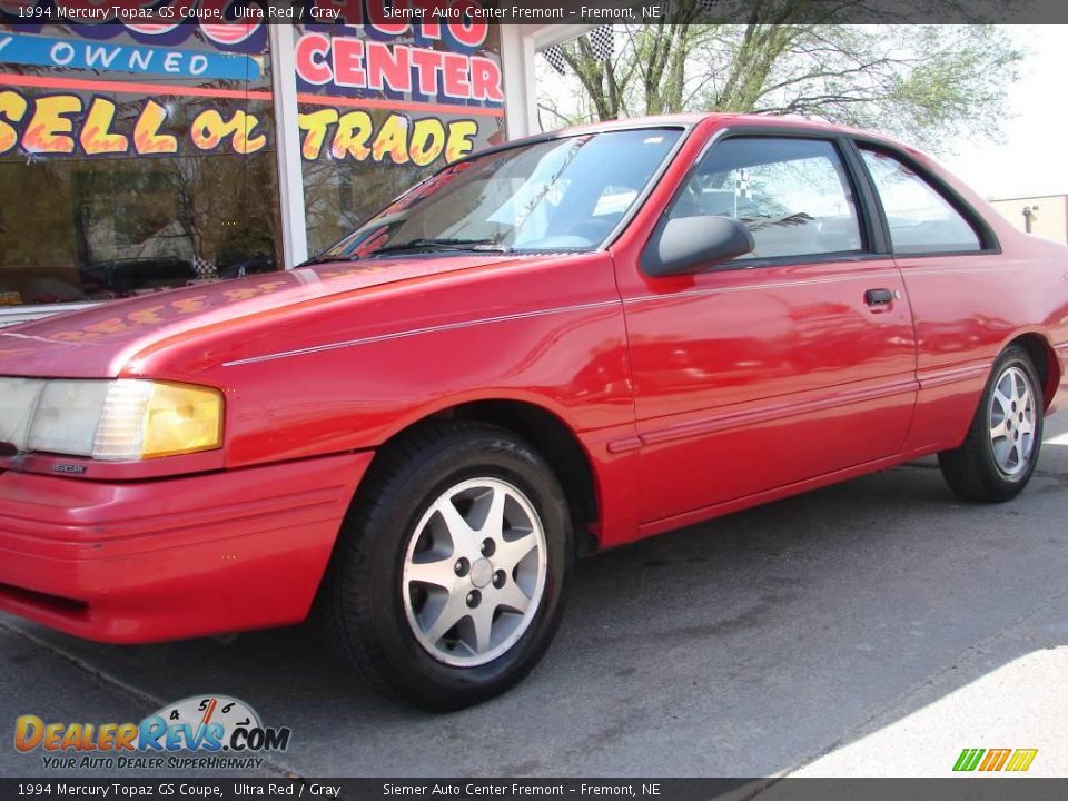 1994 Mercury Topaz GS Coupe Ultra Red / Gray Photo #3