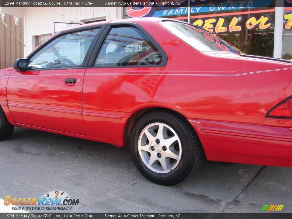 1994 Mercury Topaz GS Coupe Ultra Red / Gray Photo #4