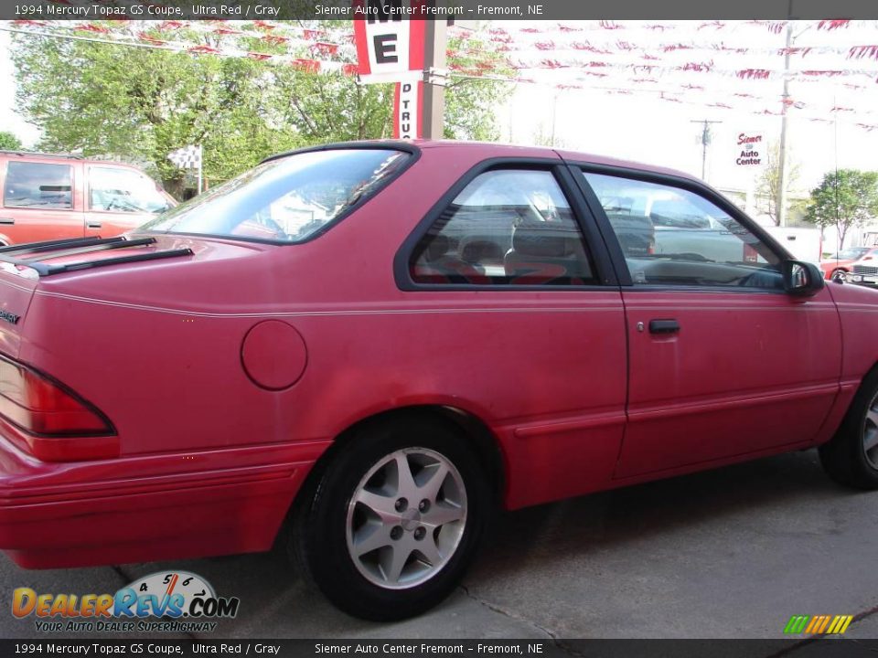 1994 Mercury Topaz GS Coupe Ultra Red / Gray Photo #6