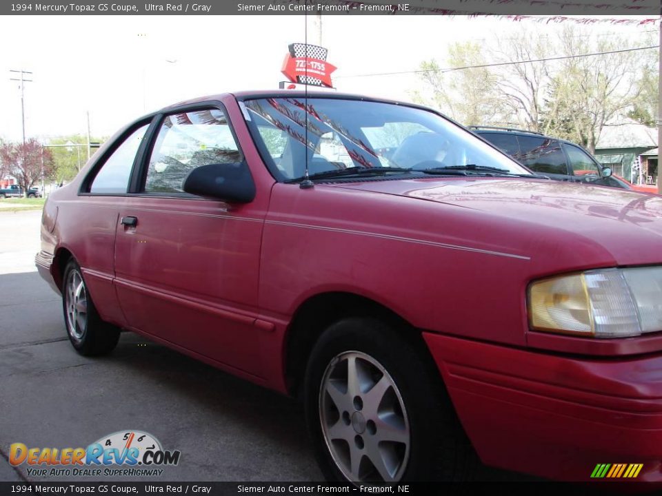 1994 Mercury Topaz GS Coupe Ultra Red / Gray Photo #7