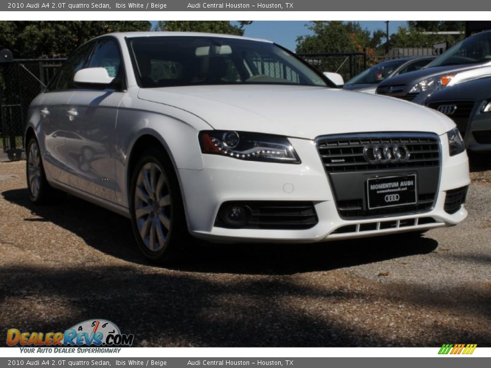 2010 Audi A4 2.0T quattro Sedan Ibis White / Beige Photo #1