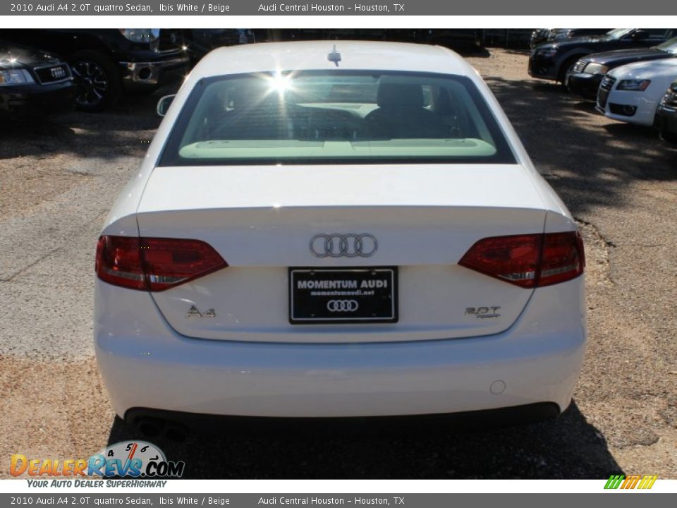 2010 Audi A4 2.0T quattro Sedan Ibis White / Beige Photo #8
