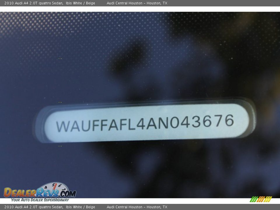 2010 Audi A4 2.0T quattro Sedan Ibis White / Beige Photo #35