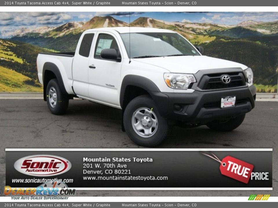 2014 Toyota Tacoma Access Cab 4x4 Super White / Graphite Photo #1