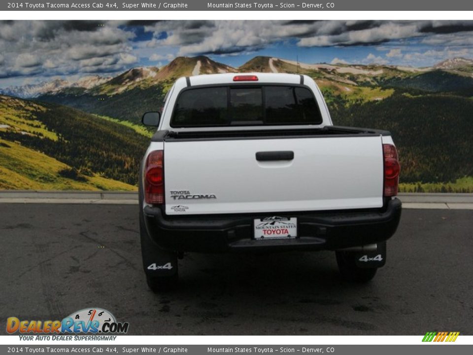 2014 Toyota Tacoma Access Cab 4x4 Super White / Graphite Photo #4