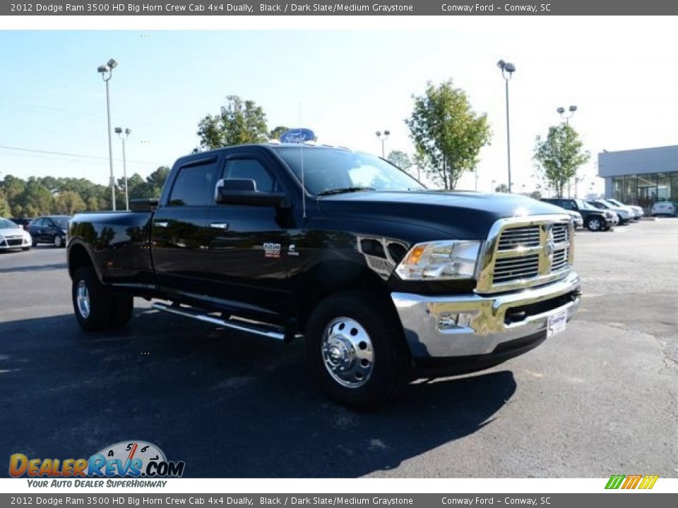 2012 Dodge Ram 3500 HD Big Horn Crew Cab 4x4 Dually Black / Dark Slate/Medium Graystone Photo #3