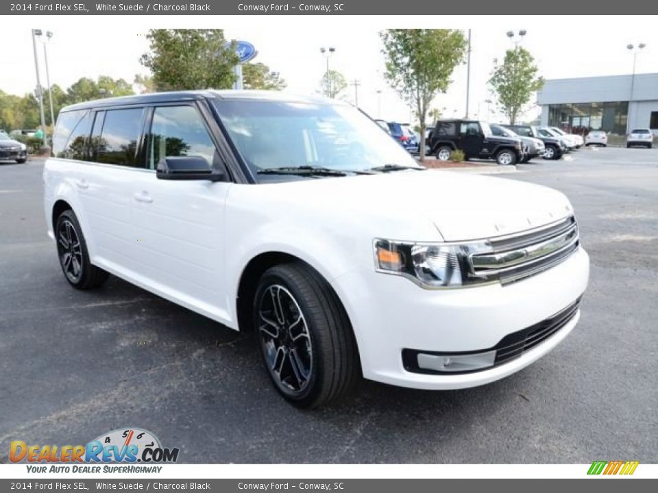 2014 Ford Flex SEL White Suede / Charcoal Black Photo #3
