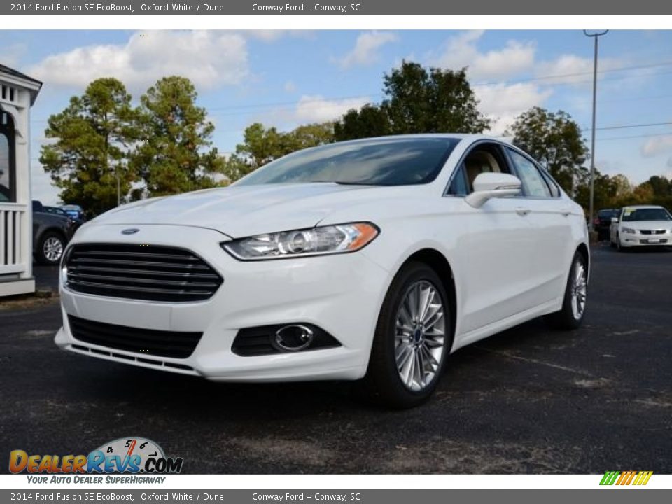 2014 Ford Fusion SE EcoBoost Oxford White / Dune Photo #1