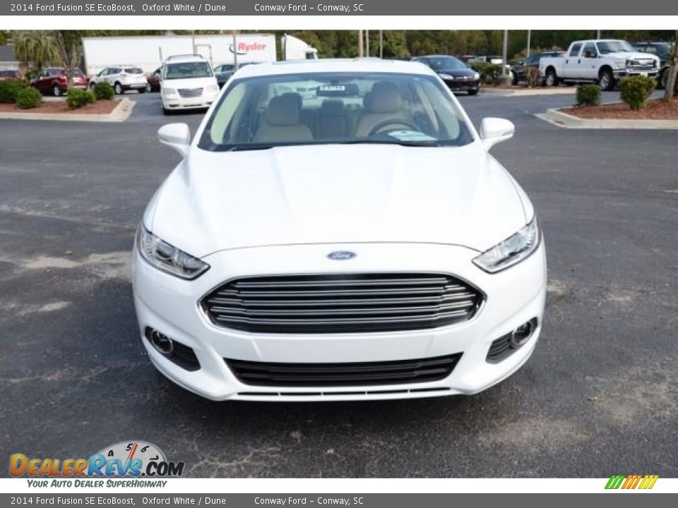 2014 Ford Fusion SE EcoBoost Oxford White / Dune Photo #2