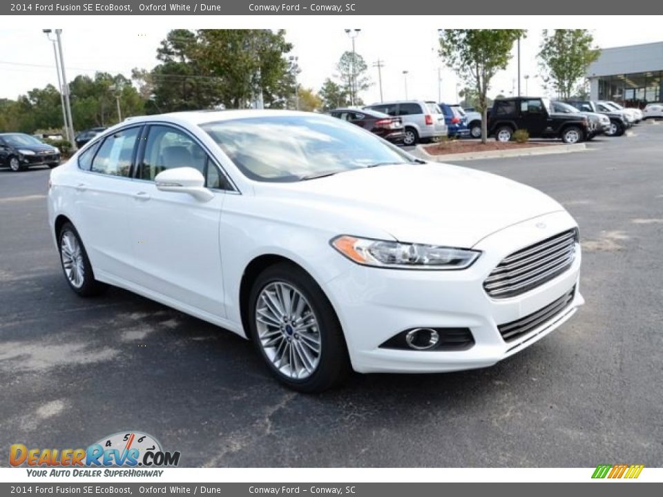 2014 Ford Fusion SE EcoBoost Oxford White / Dune Photo #3