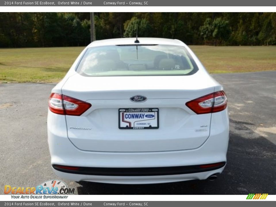 2014 Ford Fusion SE EcoBoost Oxford White / Dune Photo #7