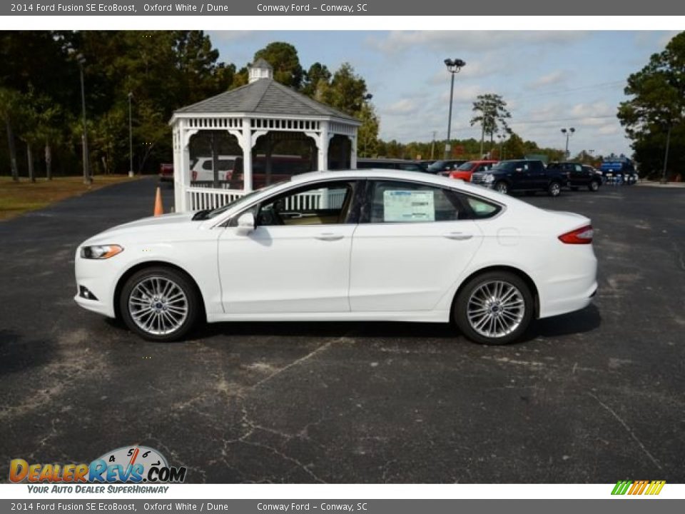 2014 Ford Fusion SE EcoBoost Oxford White / Dune Photo #9