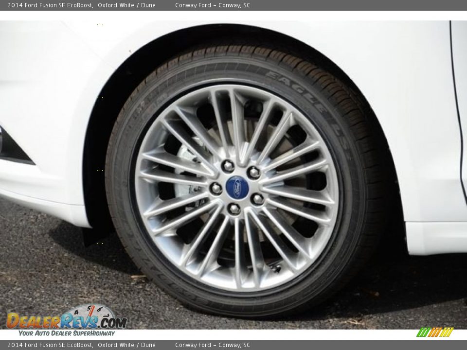 2014 Ford Fusion SE EcoBoost Oxford White / Dune Photo #10