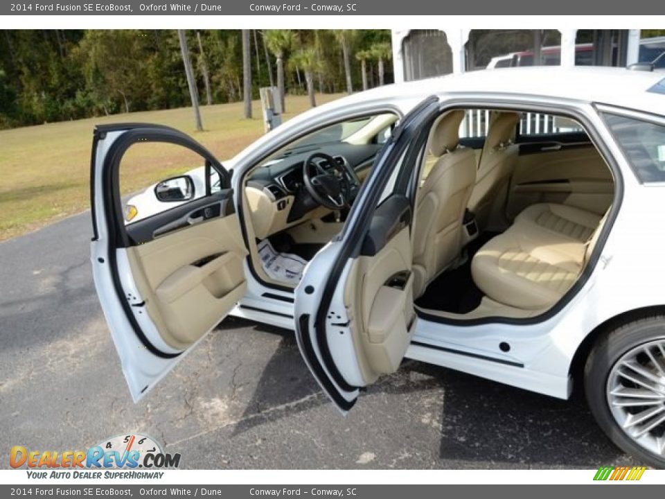 2014 Ford Fusion SE EcoBoost Oxford White / Dune Photo #11