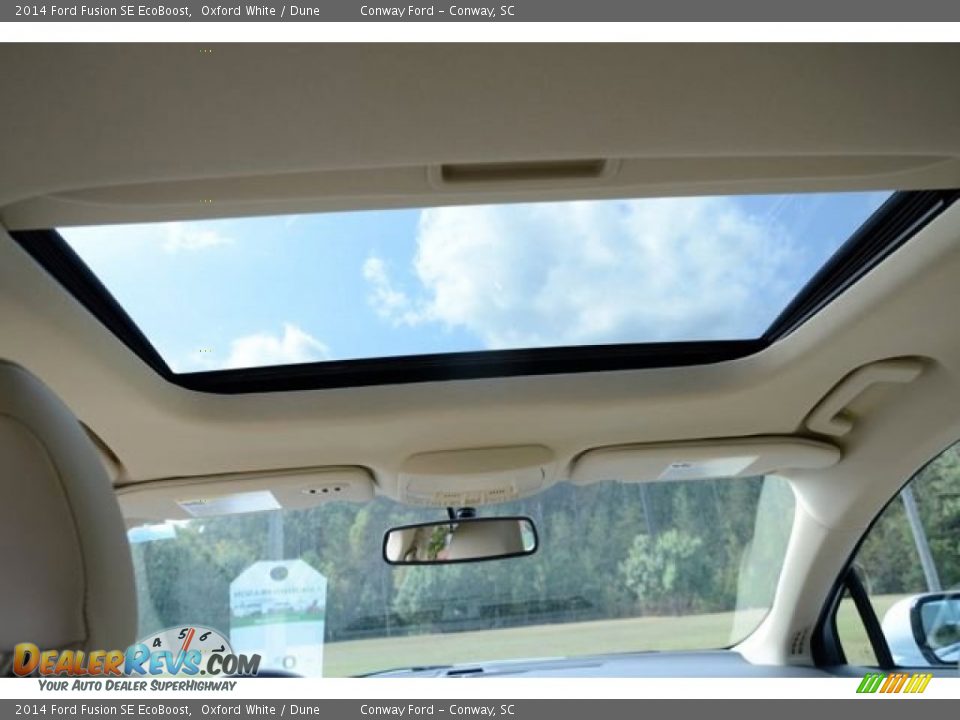 2014 Ford Fusion SE EcoBoost Oxford White / Dune Photo #15