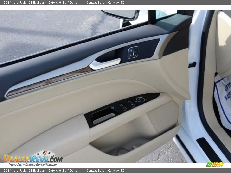 2014 Ford Fusion SE EcoBoost Oxford White / Dune Photo #22