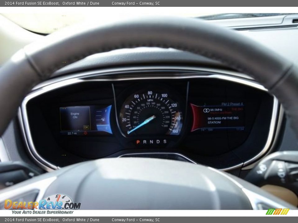 2014 Ford Fusion SE EcoBoost Oxford White / Dune Photo #24