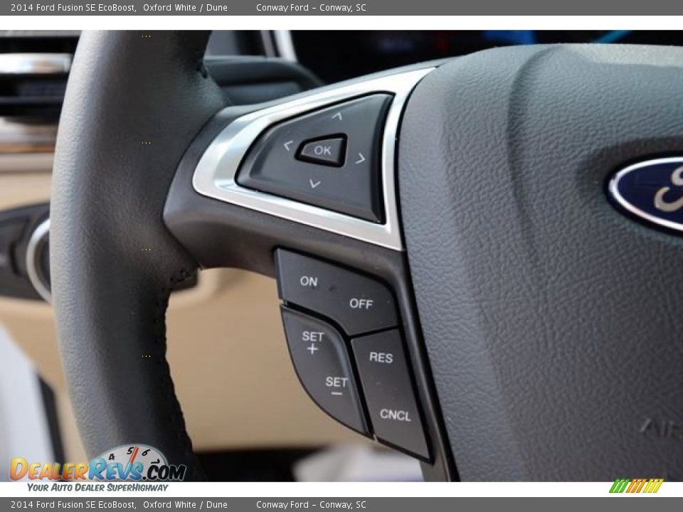 2014 Ford Fusion SE EcoBoost Oxford White / Dune Photo #25