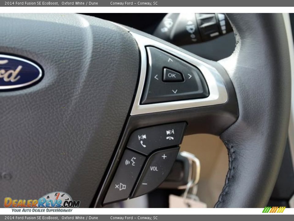 2014 Ford Fusion SE EcoBoost Oxford White / Dune Photo #26