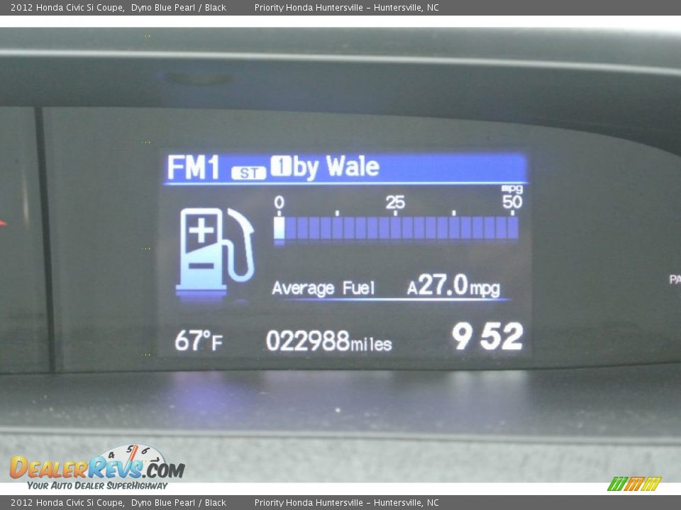 2012 Honda Civic Si Coupe Dyno Blue Pearl / Black Photo #17