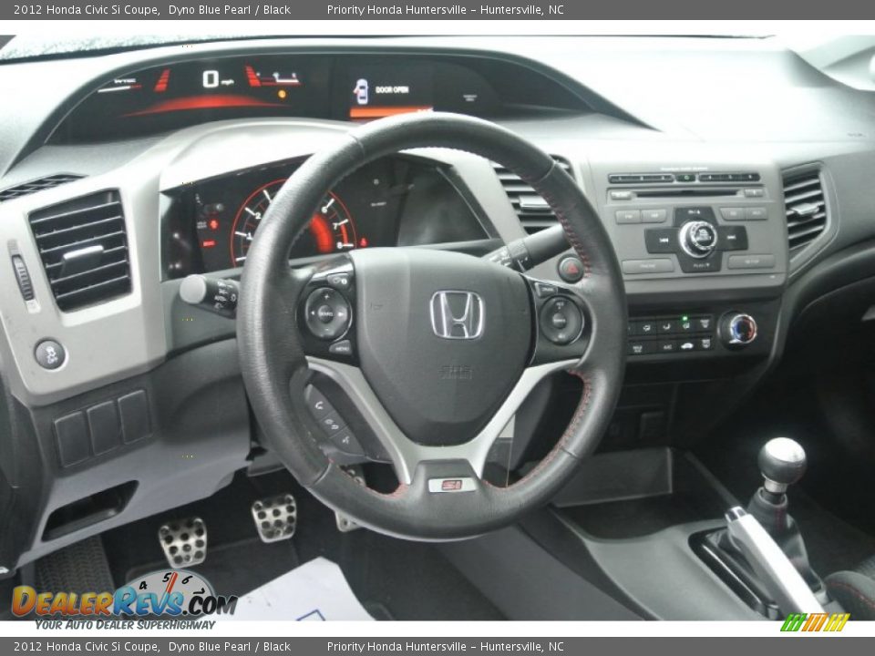 2012 Honda Civic Si Coupe Dyno Blue Pearl / Black Photo #28