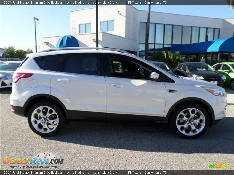 2014 Ford Escape Titanium 2.0L EcoBoost White Platinum / Medium Light Stone Photo #6