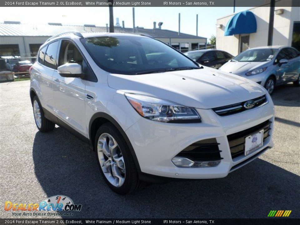 2014 Ford Escape Titanium 2.0L EcoBoost White Platinum / Medium Light Stone Photo #7