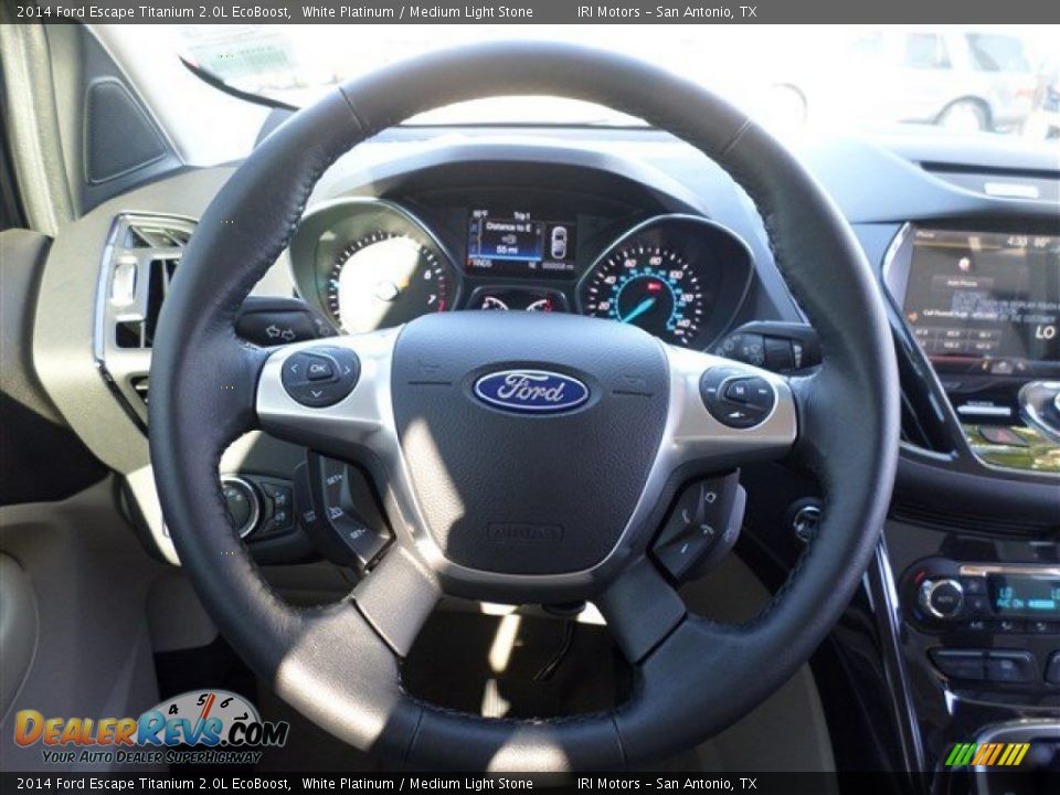 2014 Ford Escape Titanium 2.0L EcoBoost White Platinum / Medium Light Stone Photo #17