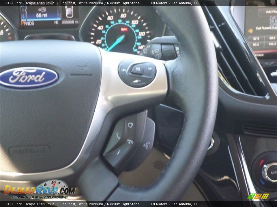 2014 Ford Escape Titanium 2.0L EcoBoost White Platinum / Medium Light Stone Photo #19