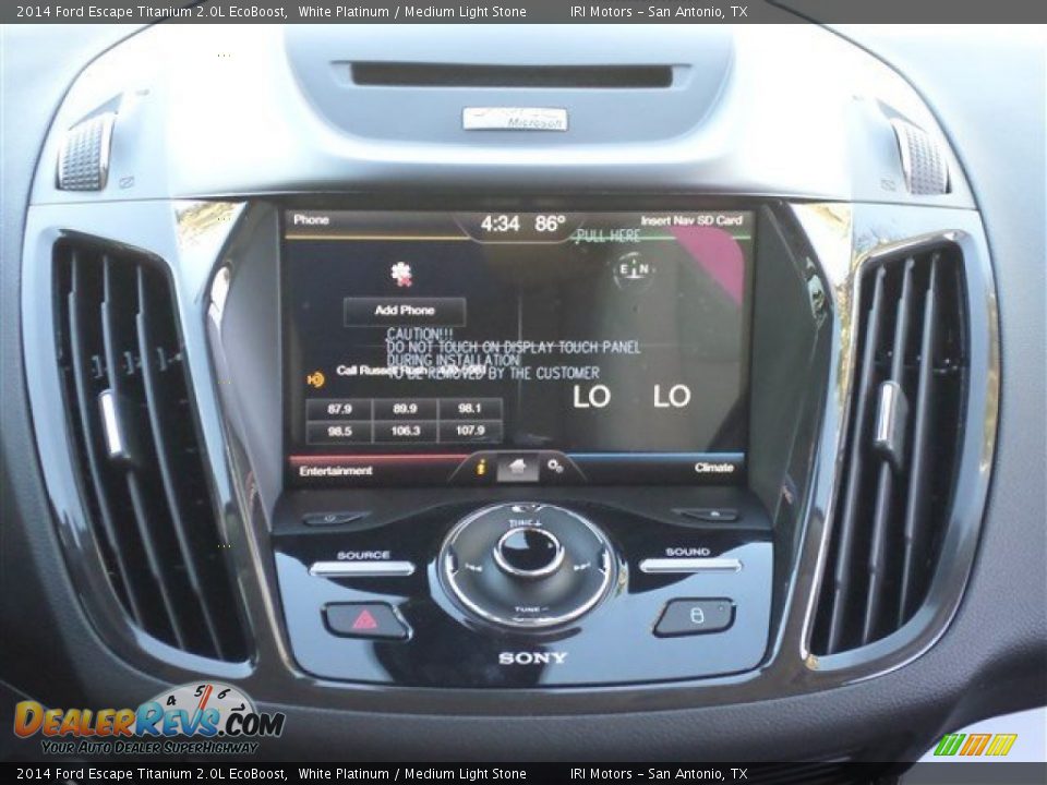 2014 Ford Escape Titanium 2.0L EcoBoost White Platinum / Medium Light Stone Photo #20
