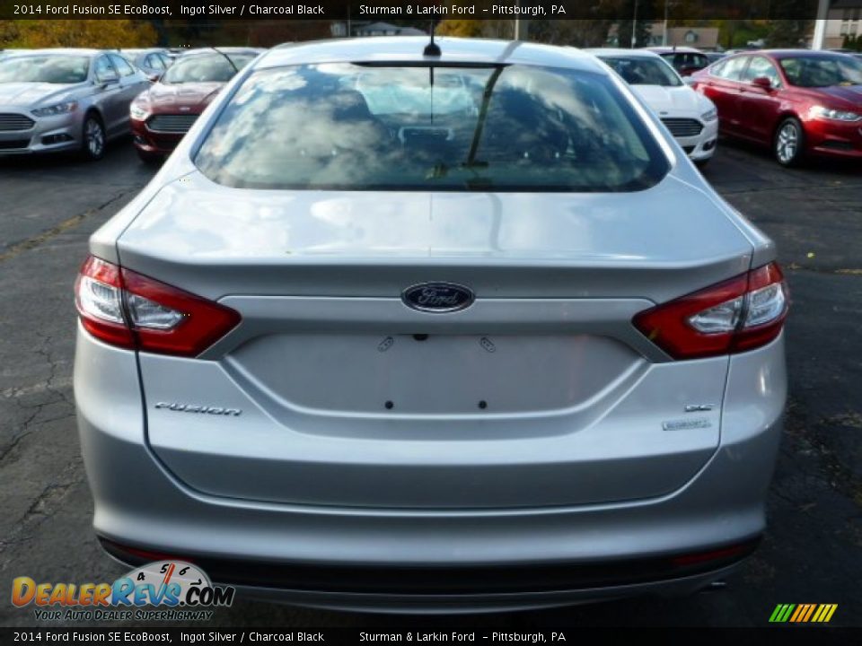 2014 Ford Fusion SE EcoBoost Ingot Silver / Charcoal Black Photo #3
