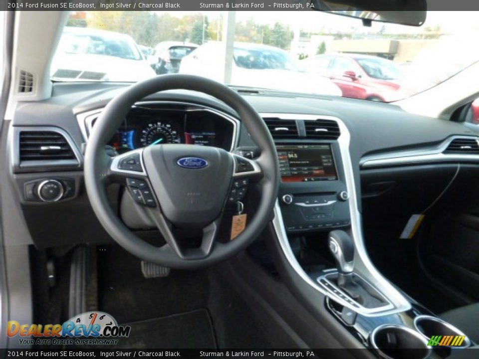 2014 Ford Fusion SE EcoBoost Ingot Silver / Charcoal Black Photo #10