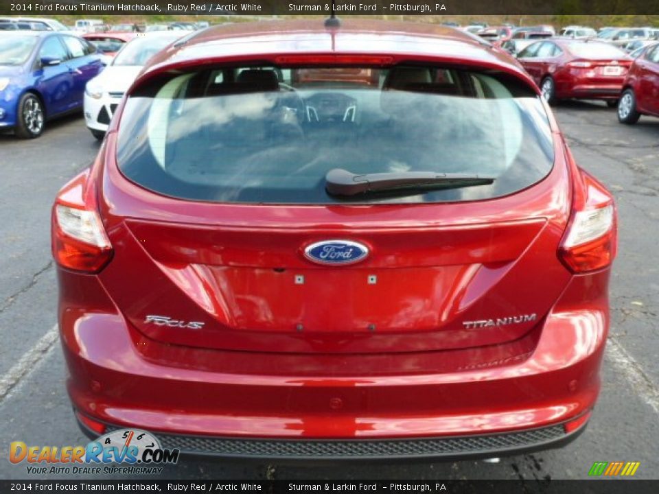 2014 Ford Focus Titanium Hatchback Ruby Red / Arctic White Photo #3