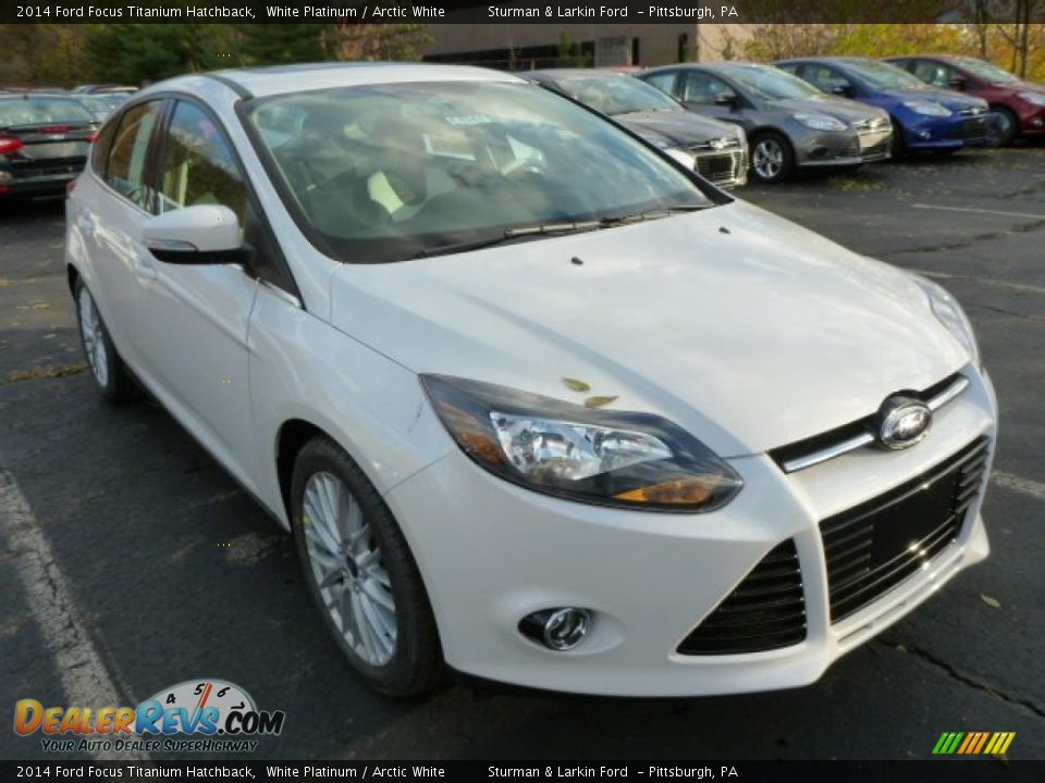 2014 Ford Focus Titanium Hatchback White Platinum / Arctic White Photo #1