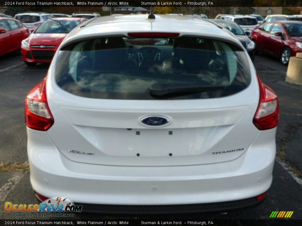 2014 Ford Focus Titanium Hatchback White Platinum / Arctic White Photo #3
