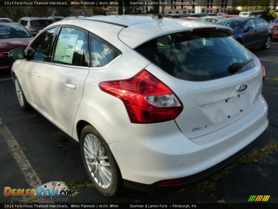 2014 Ford Focus Titanium Hatchback White Platinum / Arctic White Photo #4