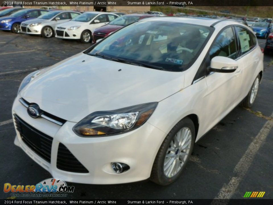 2014 Ford Focus Titanium Hatchback White Platinum / Arctic White Photo #5