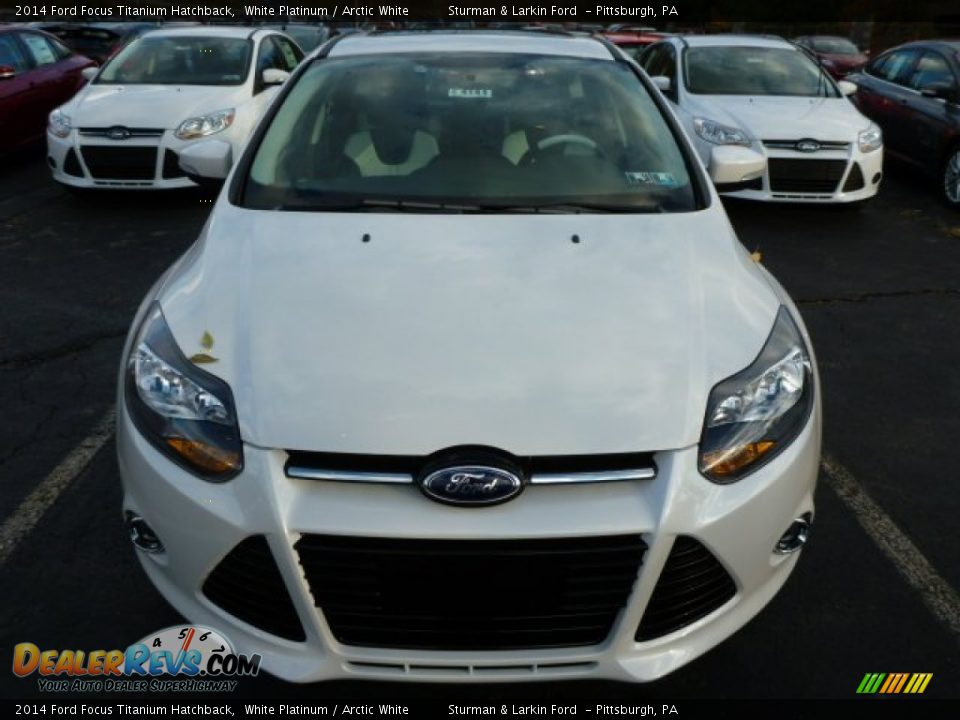2014 Ford Focus Titanium Hatchback White Platinum / Arctic White Photo #6