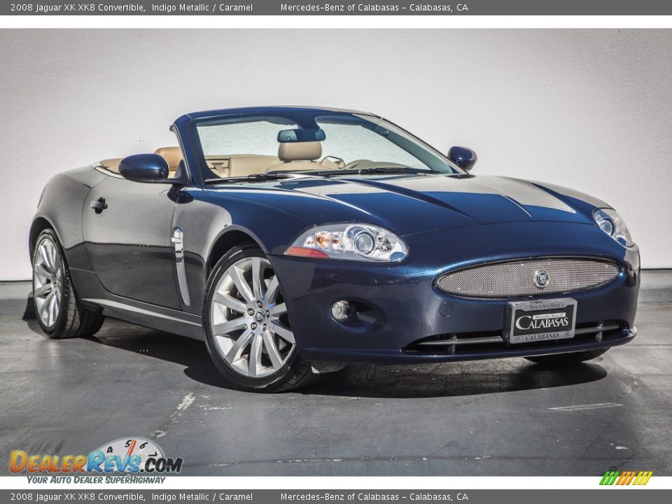 2008 Jaguar XK XK8 Convertible Indigo Metallic / Caramel Photo #12