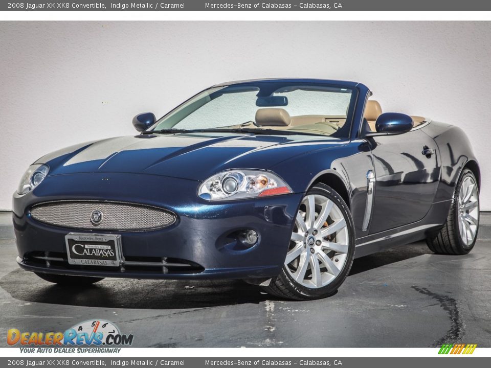 2008 Jaguar XK XK8 Convertible Indigo Metallic / Caramel Photo #13