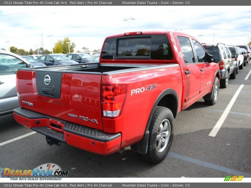 2012 Nissan Titan Pro-4X Crew Cab 4x4 Red Alert / Pro 4X Charcoal Photo #2