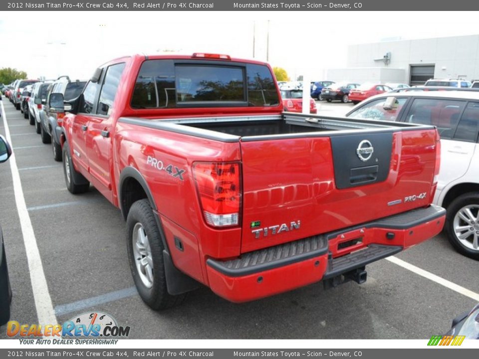 2012 Nissan Titan Pro-4X Crew Cab 4x4 Red Alert / Pro 4X Charcoal Photo #3