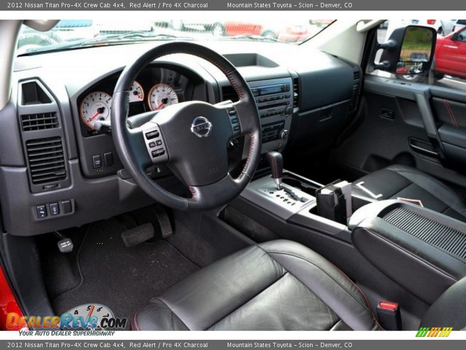 2012 Nissan Titan Pro-4X Crew Cab 4x4 Red Alert / Pro 4X Charcoal Photo #5