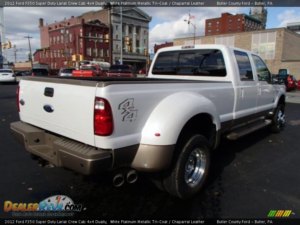 2012 Ford F350 Super Duty Lariat Crew Cab 4x4 Dually White Platinum Metallic Tri-Coat / Chaparral Leather Photo #6