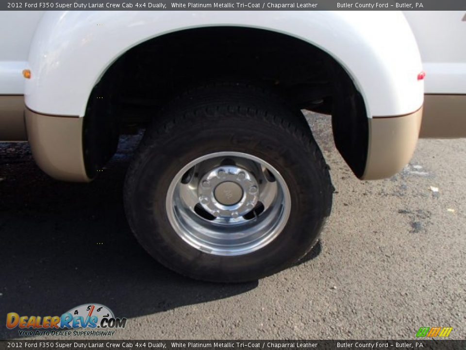 2012 Ford F350 Super Duty Lariat Crew Cab 4x4 Dually White Platinum Metallic Tri-Coat / Chaparral Leather Photo #9