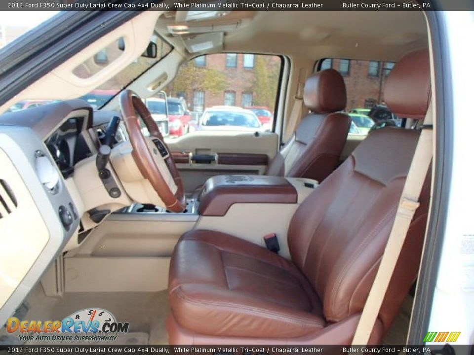 2012 Ford F350 Super Duty Lariat Crew Cab 4x4 Dually White Platinum Metallic Tri-Coat / Chaparral Leather Photo #10