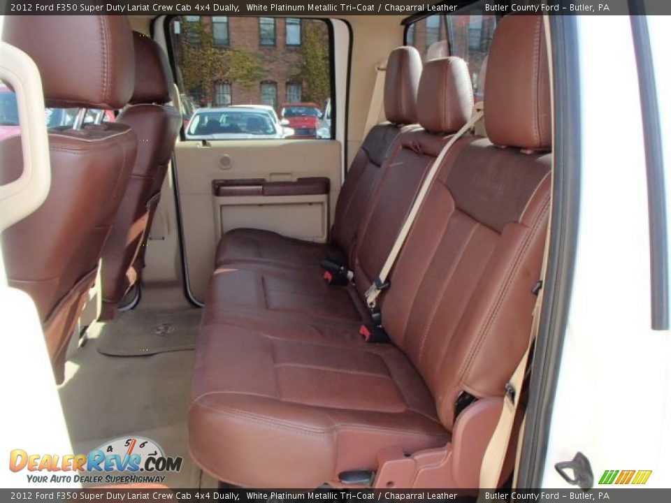 2012 Ford F350 Super Duty Lariat Crew Cab 4x4 Dually White Platinum Metallic Tri-Coat / Chaparral Leather Photo #11