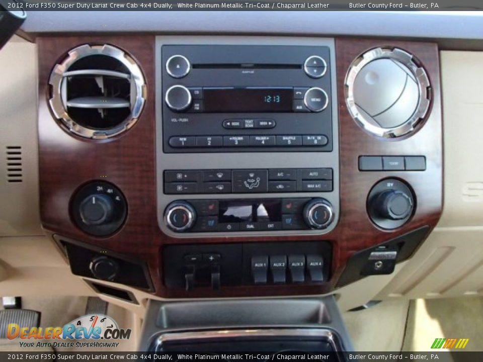 2012 Ford F350 Super Duty Lariat Crew Cab 4x4 Dually White Platinum Metallic Tri-Coat / Chaparral Leather Photo #15