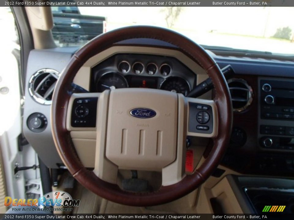 2012 Ford F350 Super Duty Lariat Crew Cab 4x4 Dually White Platinum Metallic Tri-Coat / Chaparral Leather Photo #18